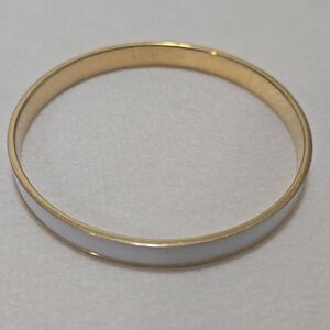 Vintage Monet White And Gold Bangle Bracelet